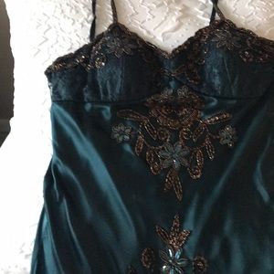 Beaded silk & lace holiday dress. Worn only once!